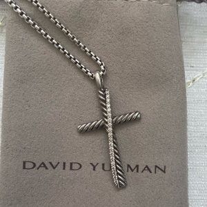 Authentic David Yurman Diamond cross necklace